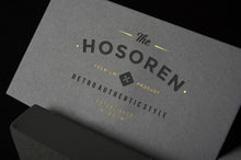 Load image into Gallery viewer, Black Letterpress look Business Cards with deboss effect