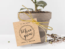 Load image into Gallery viewer, Square let love grow gift tags for your custom wedding and party favours