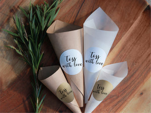Forget-me-not blend - cones and eco-friendly flower confetti set from Kooka Paperie