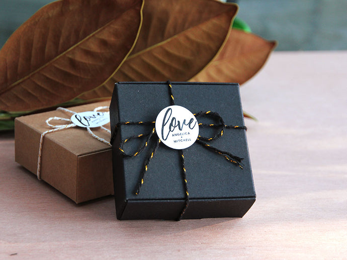 Black Square gift box personalized wedding bonbonniere