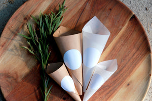 Never Ever blend - cones and eco-friendly flower confetti set from Kooka Paperie