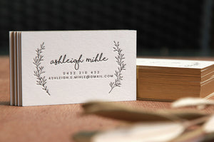 Letterpress Look Gold Edge Business Cards Print With Deboss