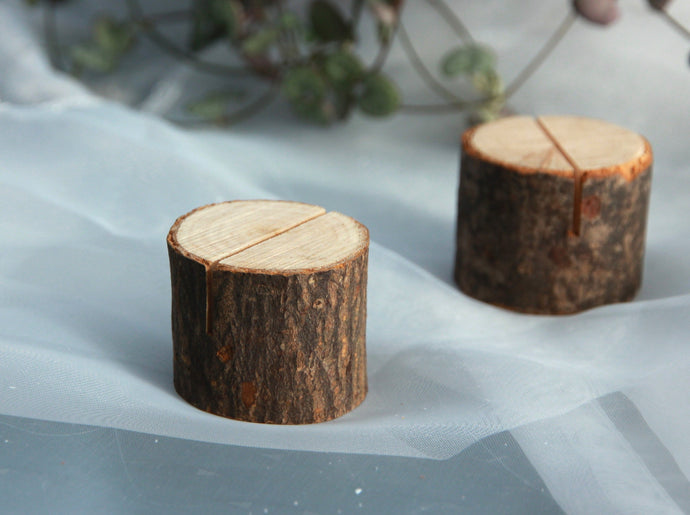 Wooden holder for business card, menu, shops, cafes