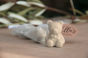 Australian made Teddy bear soap for your event favour with personalised kraft tags