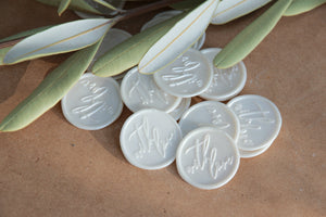 Pearl White With love Wax Seal Sticker