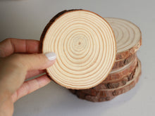 Load image into Gallery viewer, 10 Pack Wood slice coaster 8-10 cm