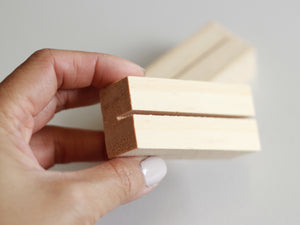 Bulk Buy Wooden holder (7cm) for business card, menu, shops, cafes