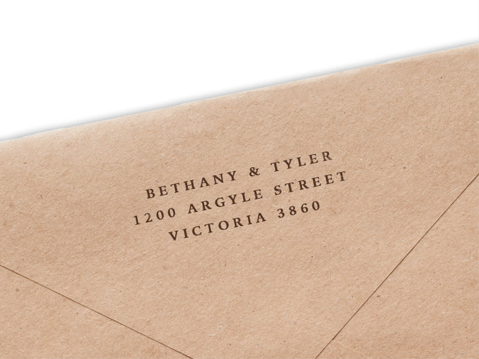 Bethany & Tyler Simple Return Address Stamp