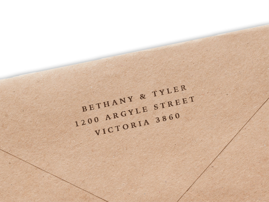 Bethany & Tyler Simple Return Address Stamp