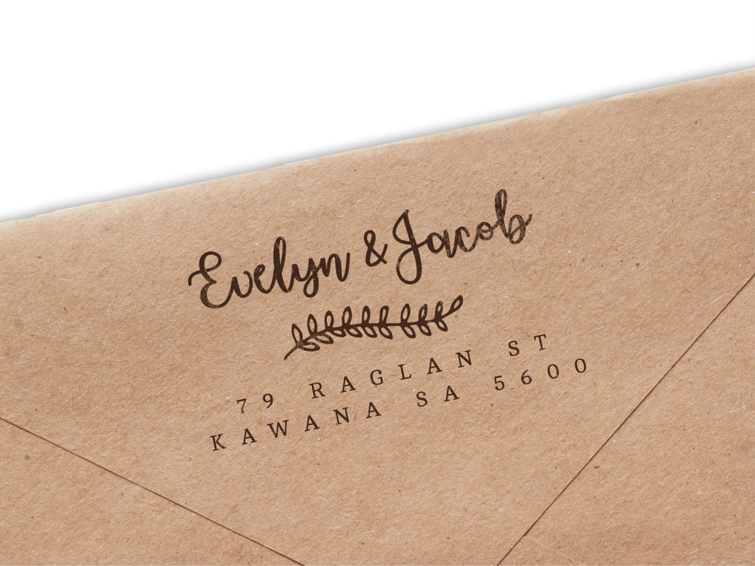 Evelyn & Jacob Return Address Stamp