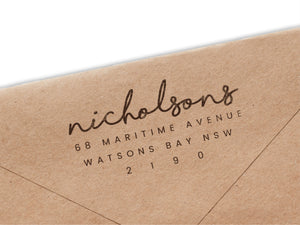 Nicholsons Return Address Stamp