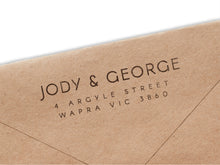 Load image into Gallery viewer, Jody &amp; George Return Address Stamp