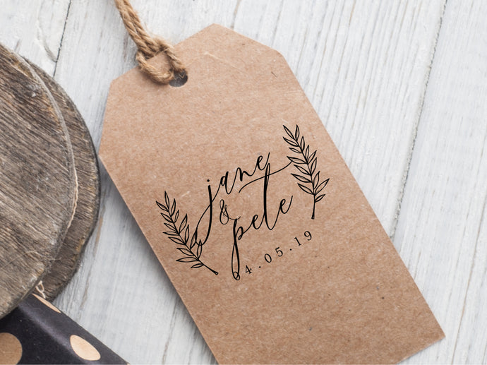 Jane & Pete Wedding Logo Stamp