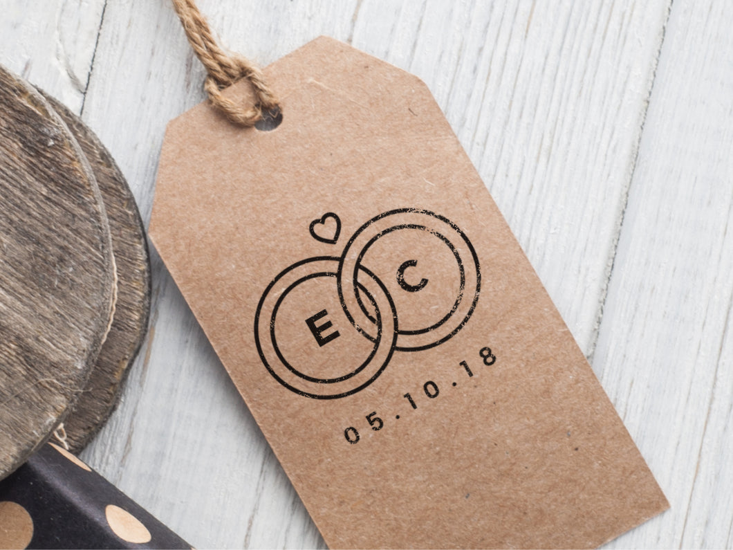 E & C Wedding Logo Stamp