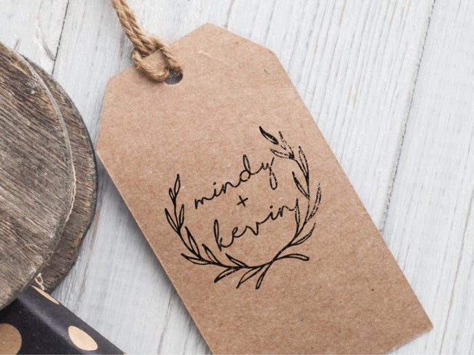 Mindy & Kevin Wedding Logo Stamp