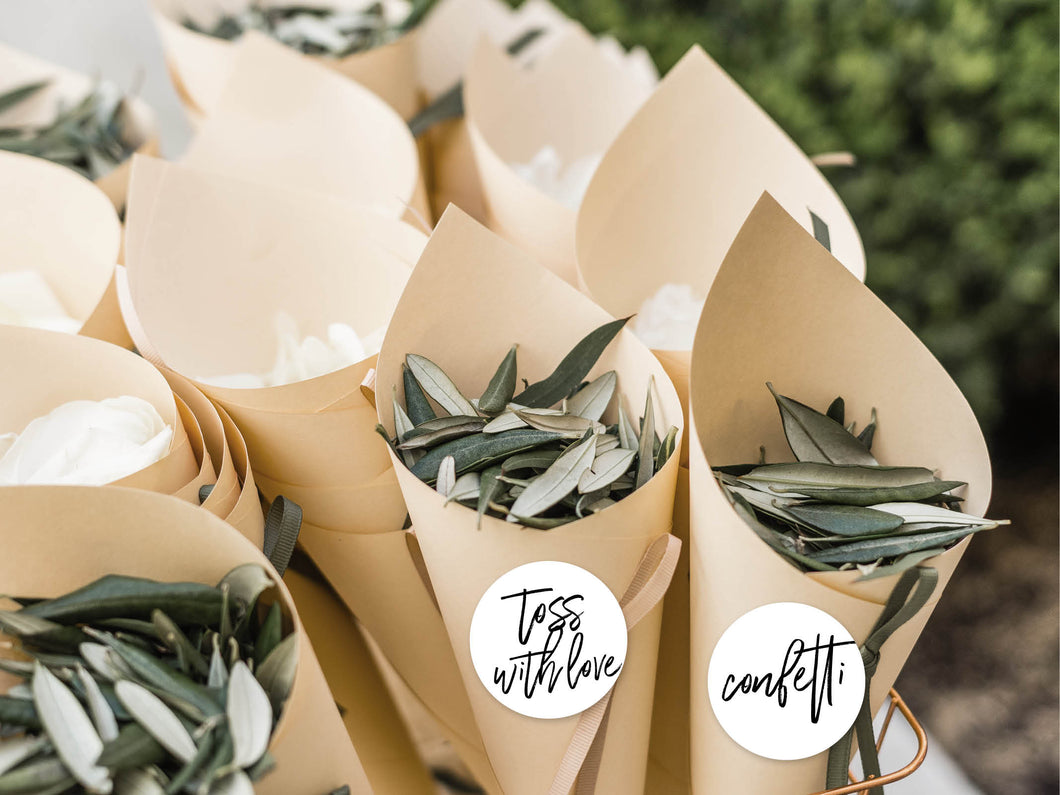 Popular wedding stickers with a calligraphy font and modern design