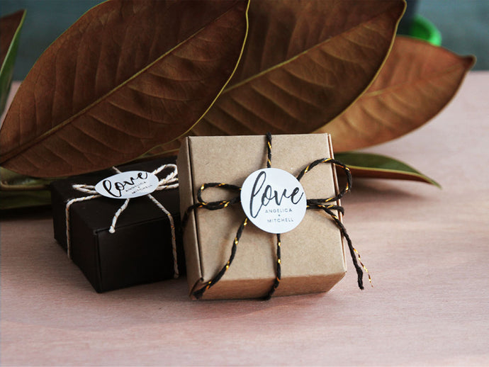 Square gift box personalized wedding bonbonniere
