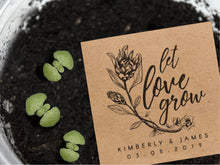 Load image into Gallery viewer, Custom rustic protea wedding seed packet for your wedding favours