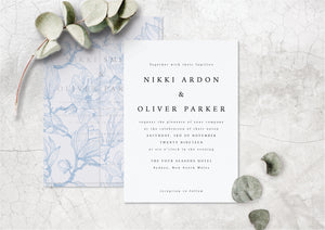 Classic letterpress wedding invitation design