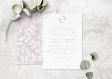 Load image into Gallery viewer, Blush pink letterpress wedding invitation design