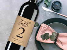 Load image into Gallery viewer, Custom Table Number Kraft Wine Label