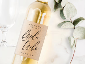 Custom Bridesmaid gift - Kraft Wine Label