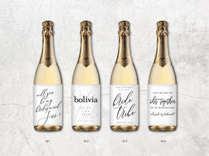 Mini Personalised Bridesmaid Proposal Champagne Label