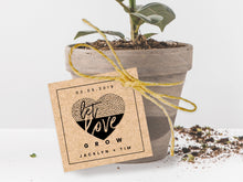 Load image into Gallery viewer, Square let love grow gift tags for your custom wedding and party favours