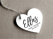 Load image into Gallery viewer, Heart-shaped baby shower gift tags for your custom wedding and party favours