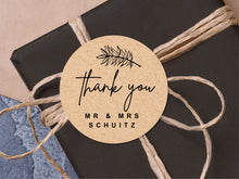 Load image into Gallery viewer, Custom Mr &amp; Mrs name stickers with a classic font and modern design