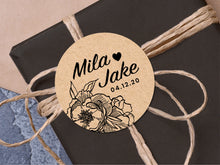 Load image into Gallery viewer, Custom wedding stickers with a calligraphy font modern design