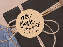Load image into Gallery viewer, Popular &quot;let love grow wild&quot; wedding stickers with a calligraphy font and modern design