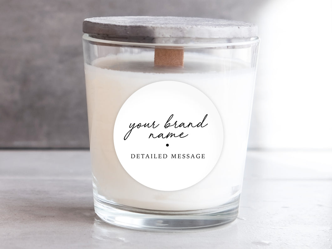 Candle packaging stickers with your logo or our design template