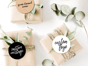 Custom stickers in our popular font for your party favours