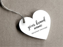 Load image into Gallery viewer, Custom heart-shaped brand swing tags for your products