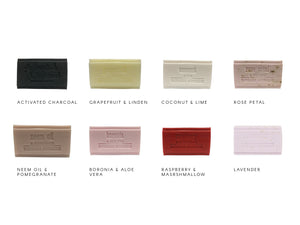 Australian made organic soap for your event favour with personalised vellum wrapper
