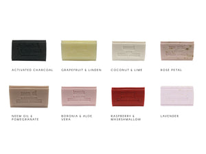 Australian made organic soap for your event favour with personalised kraft wrapper