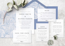Load image into Gallery viewer, Frosted white acrylic classic wedding invitation design with modern calligraphy