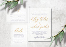 Load image into Gallery viewer, Clear acrylic classic wedding invitation design with modern calligraphy