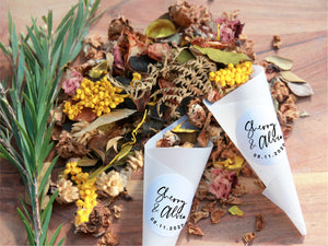 Craze blend - cones and eco-friendly flower confetti set from Kooka Paperie
